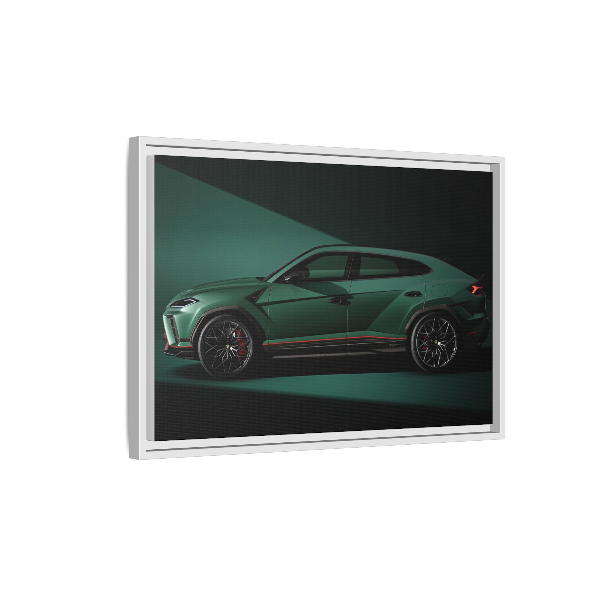 Framed Matte Canvas Print — Emerald Sports SUV Wall Art