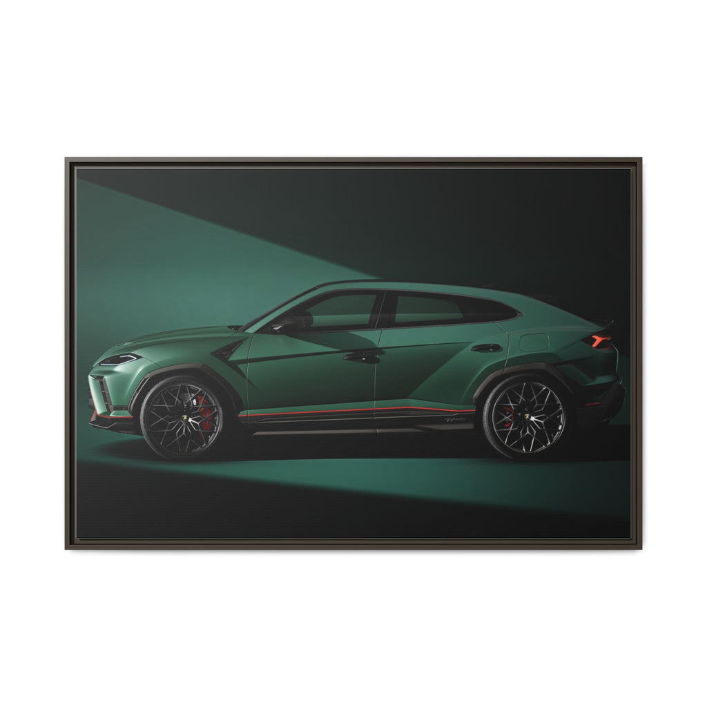 Framed Matte Canvas Print — Emerald Sports SUV Wall Art