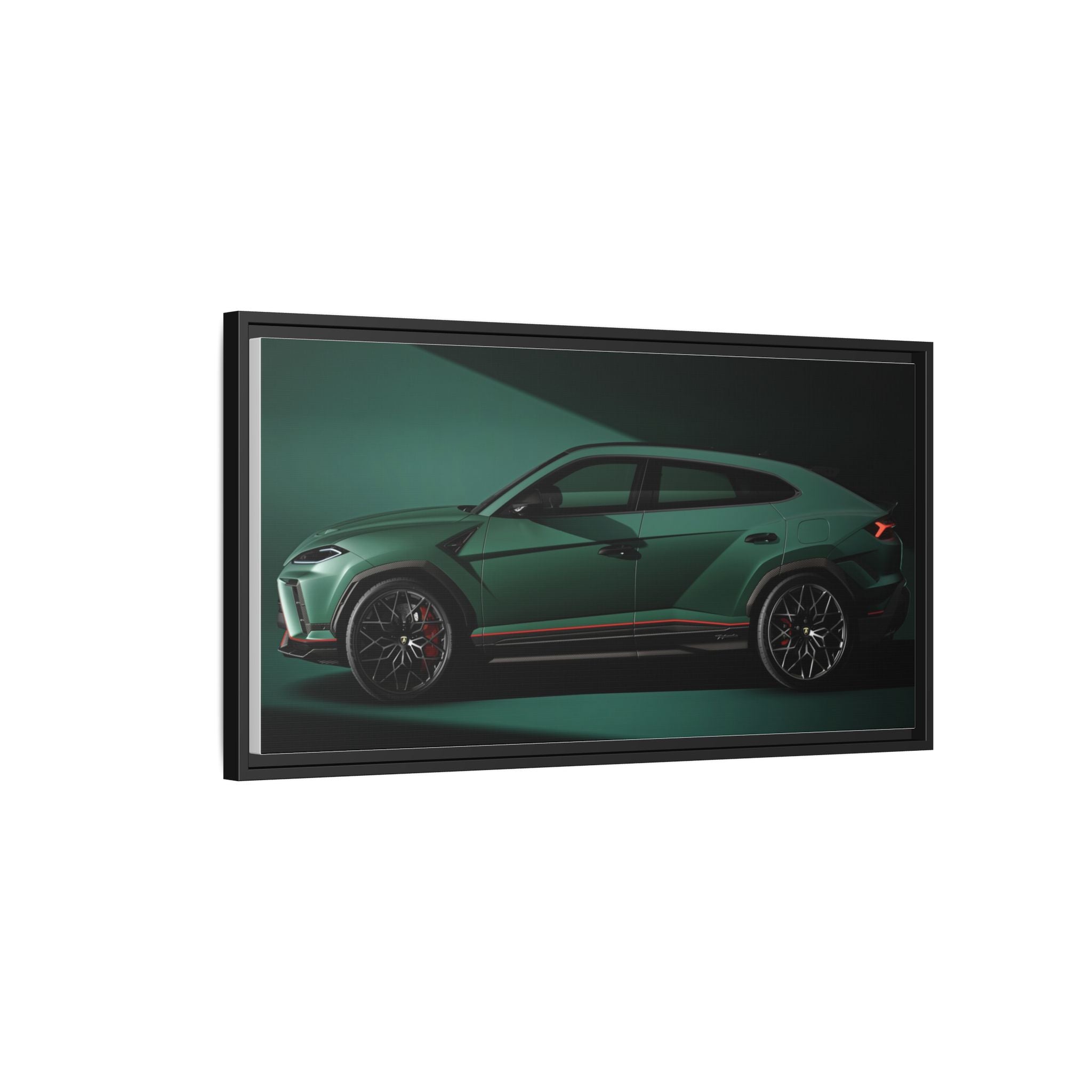 Framed Matte Canvas Print — Emerald Sports SUV Wall Art