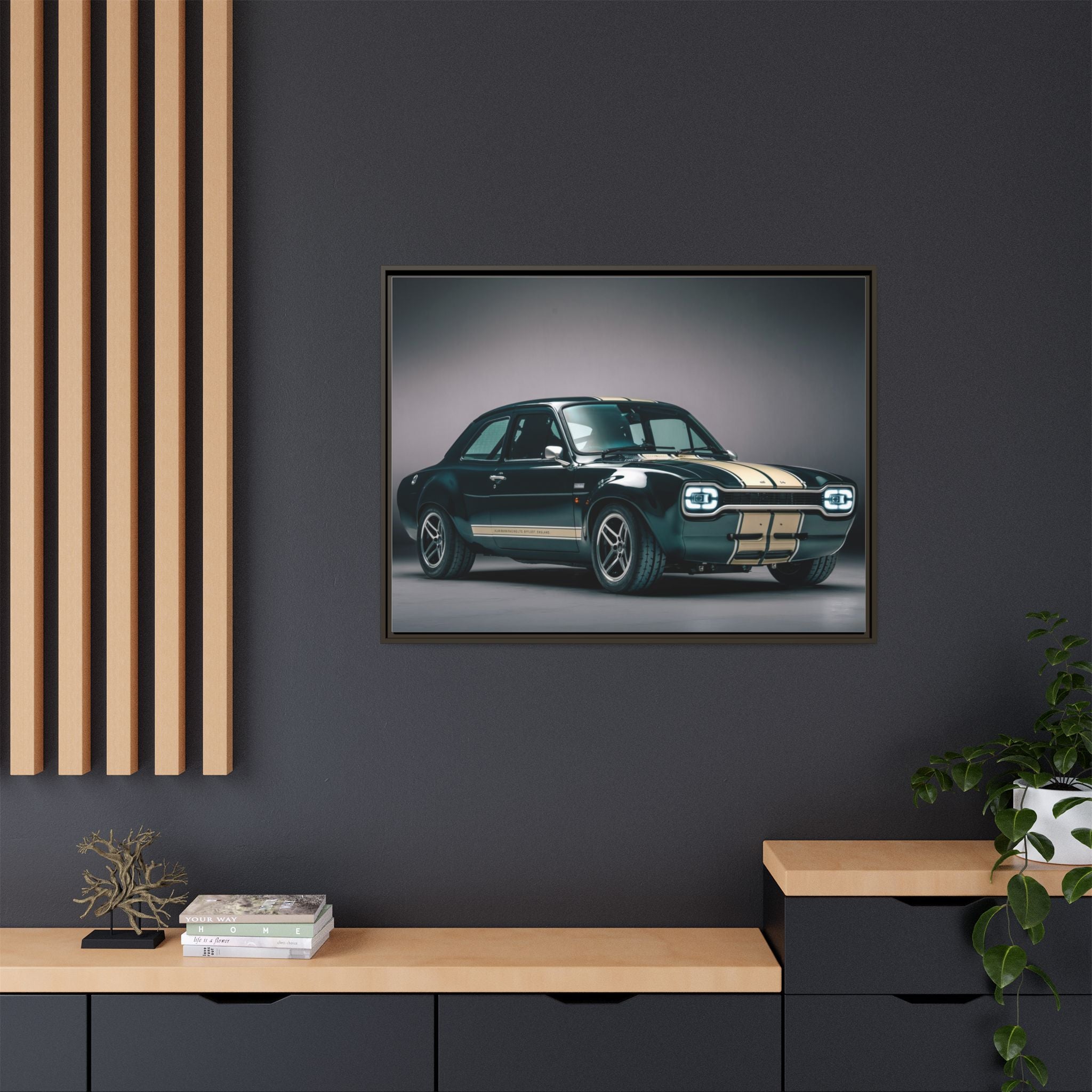Framed Matte Canvas – Classic Retro Muscle Car Wall Art