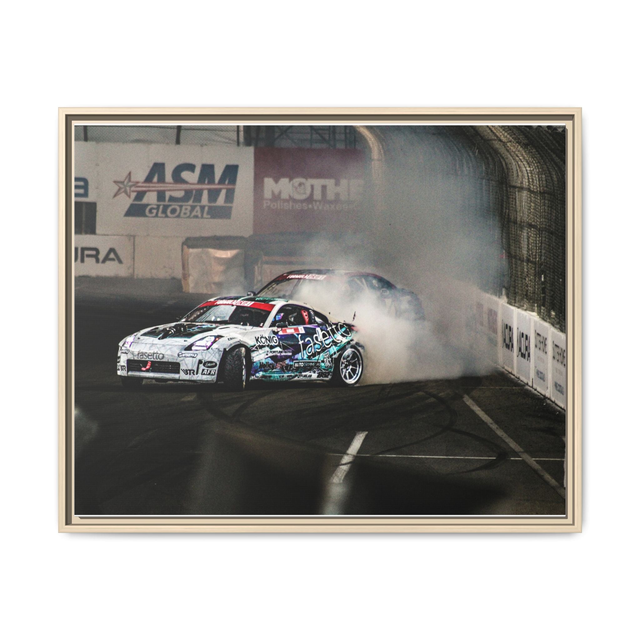 Drift Racing Canvas Print — Framed Matte Automotive Wall Art
