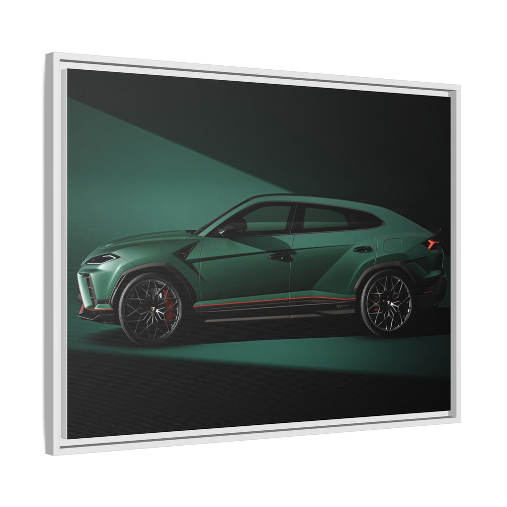 Framed Matte Canvas Print — Emerald Sports SUV Wall Art