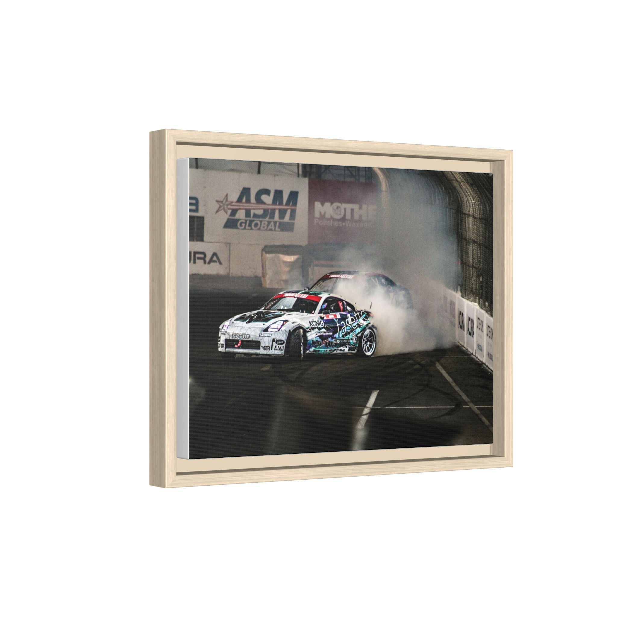 Drift Racing Canvas Print — Framed Matte Automotive Wall Art