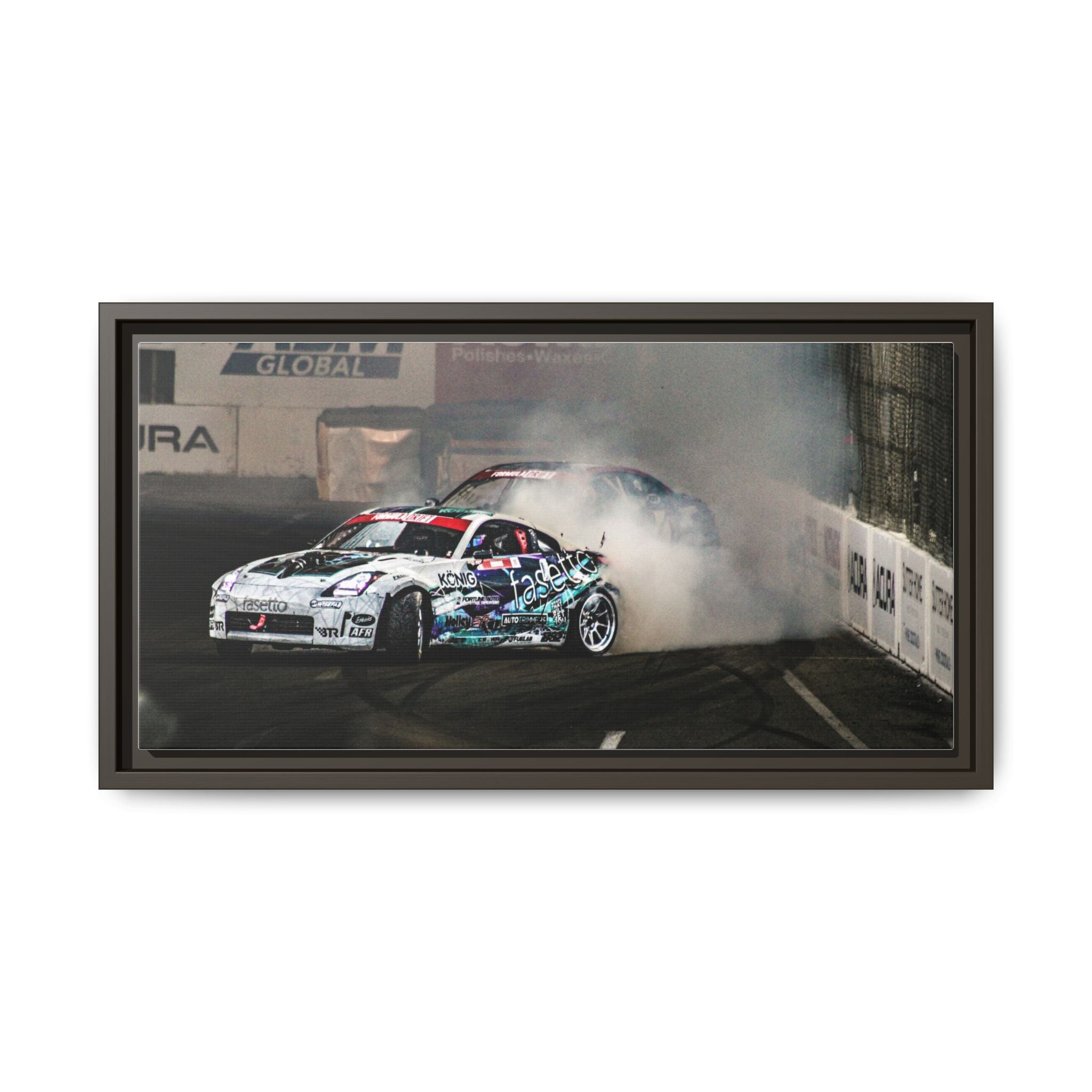 Drift Racing Canvas Print — Framed Matte Automotive Wall Art