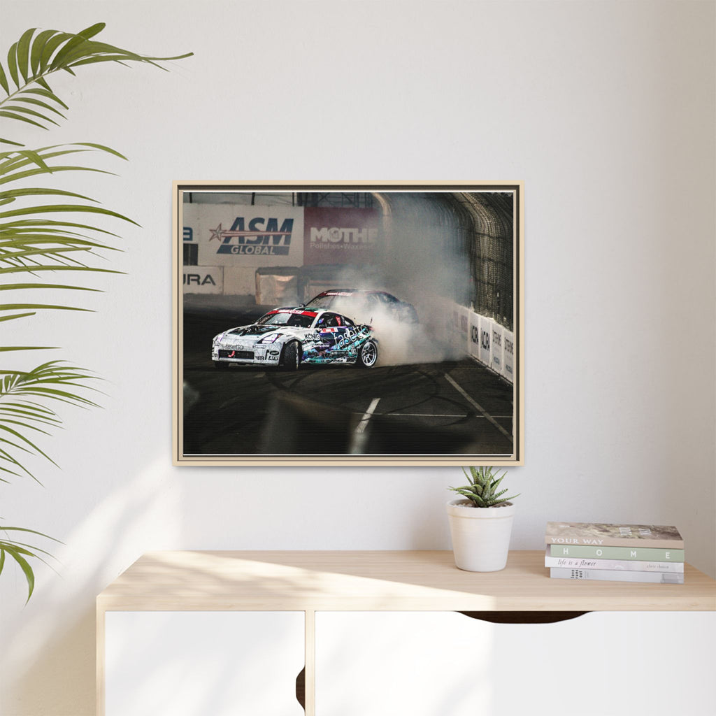 Drift Racing Canvas Print — Framed Matte Automotive Wall Art