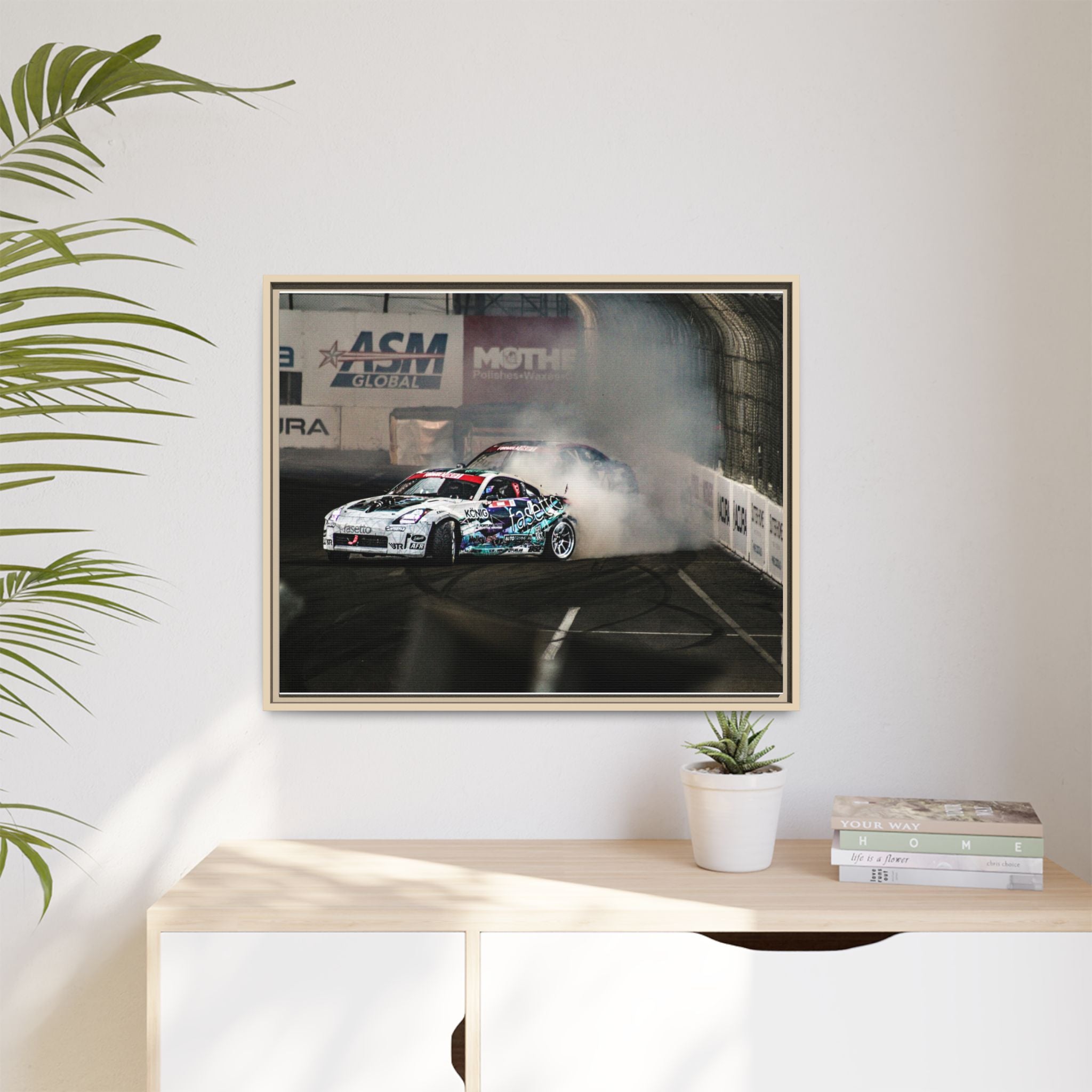 Drift Racing Canvas Print — Framed Matte Automotive Wall Art