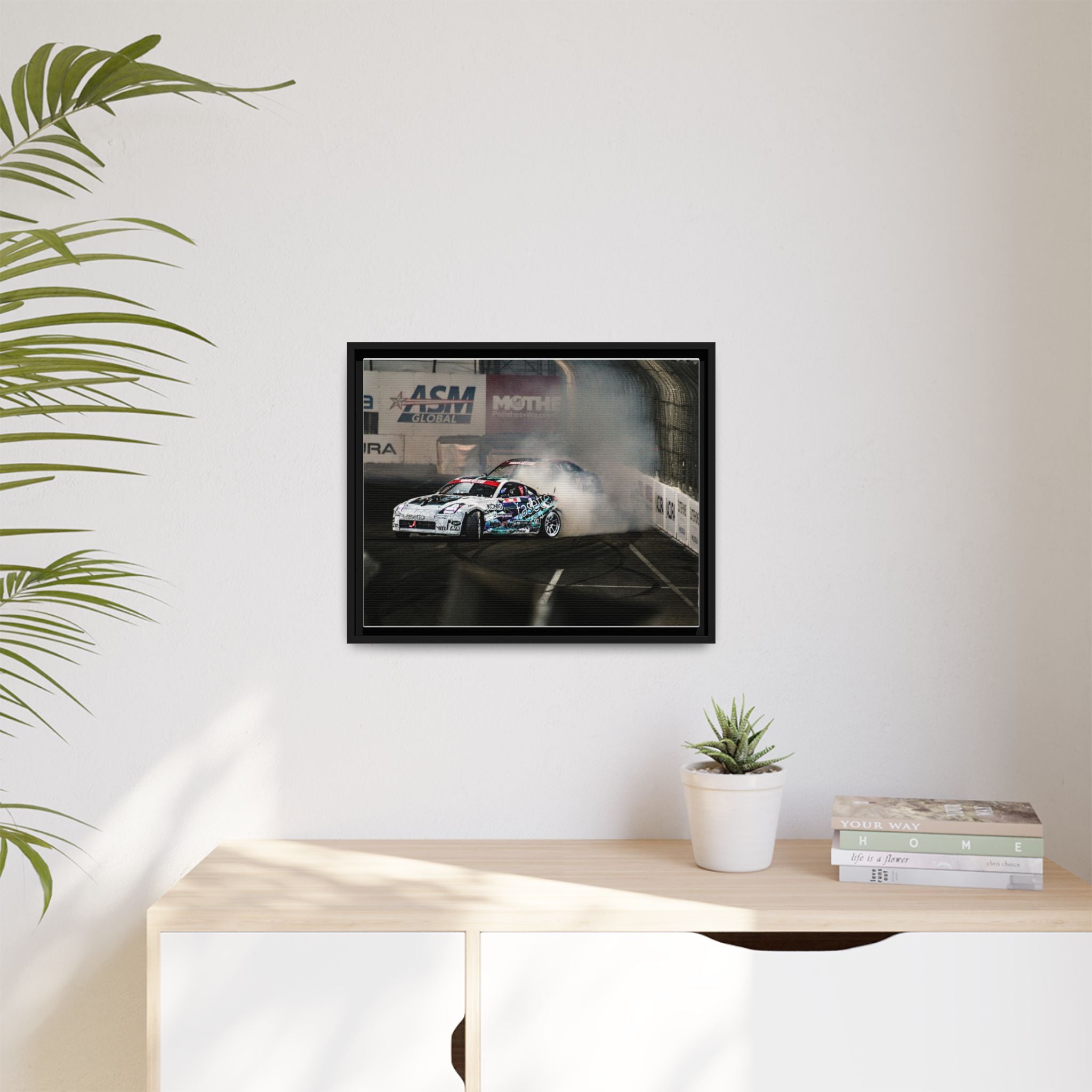 Drift Racing Canvas Print — Framed Matte Automotive Wall Art