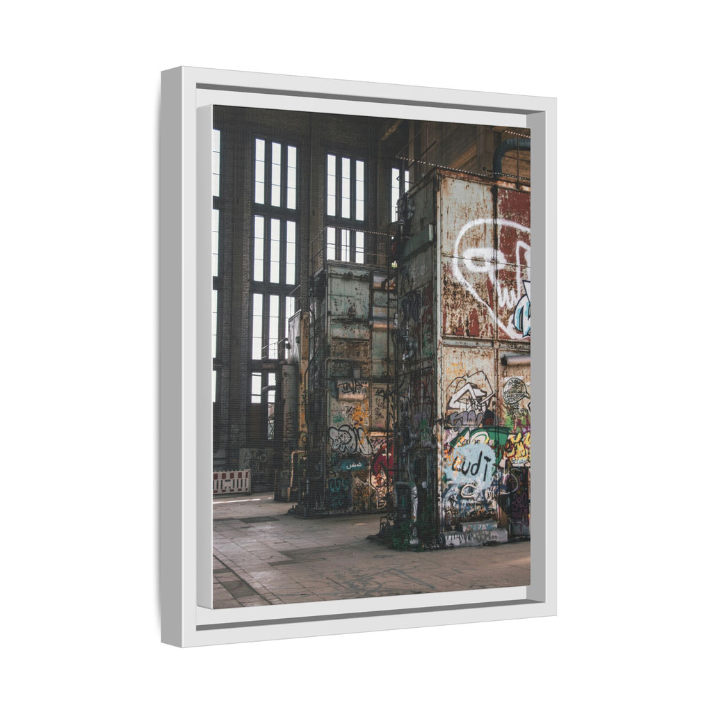 Urban Graffiti Ruins Matte Framed Canvas