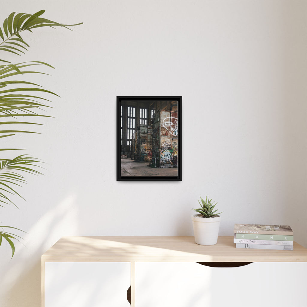 Urban Graffiti Ruins Matte Framed Canvas