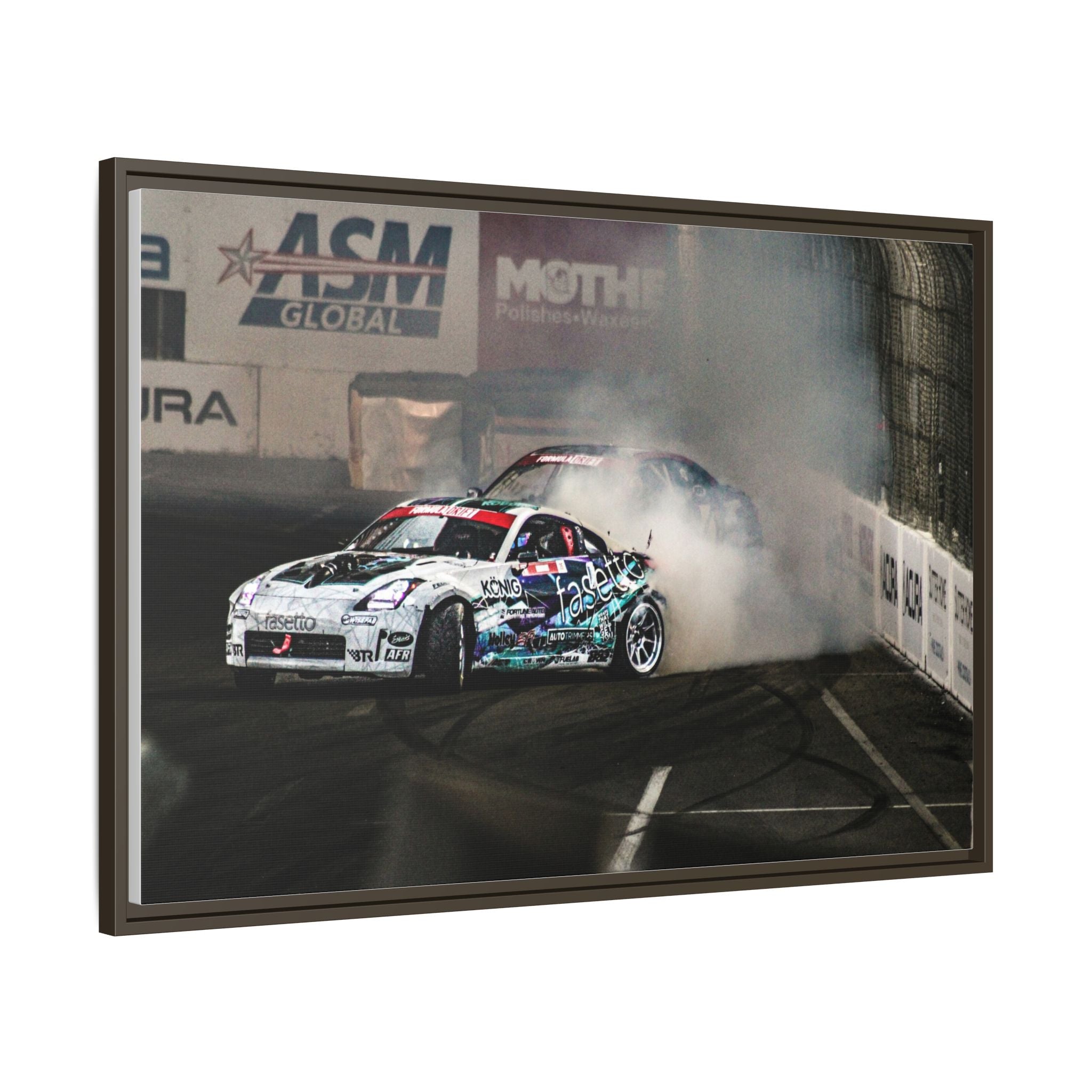 Drift Racing Canvas Print — Framed Matte Automotive Wall Art