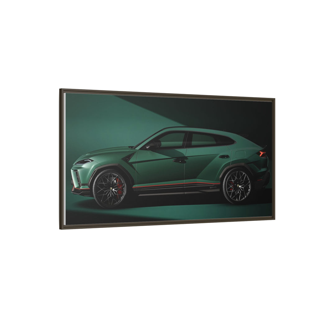 Framed Matte Canvas Print — Emerald Sports SUV Wall Art