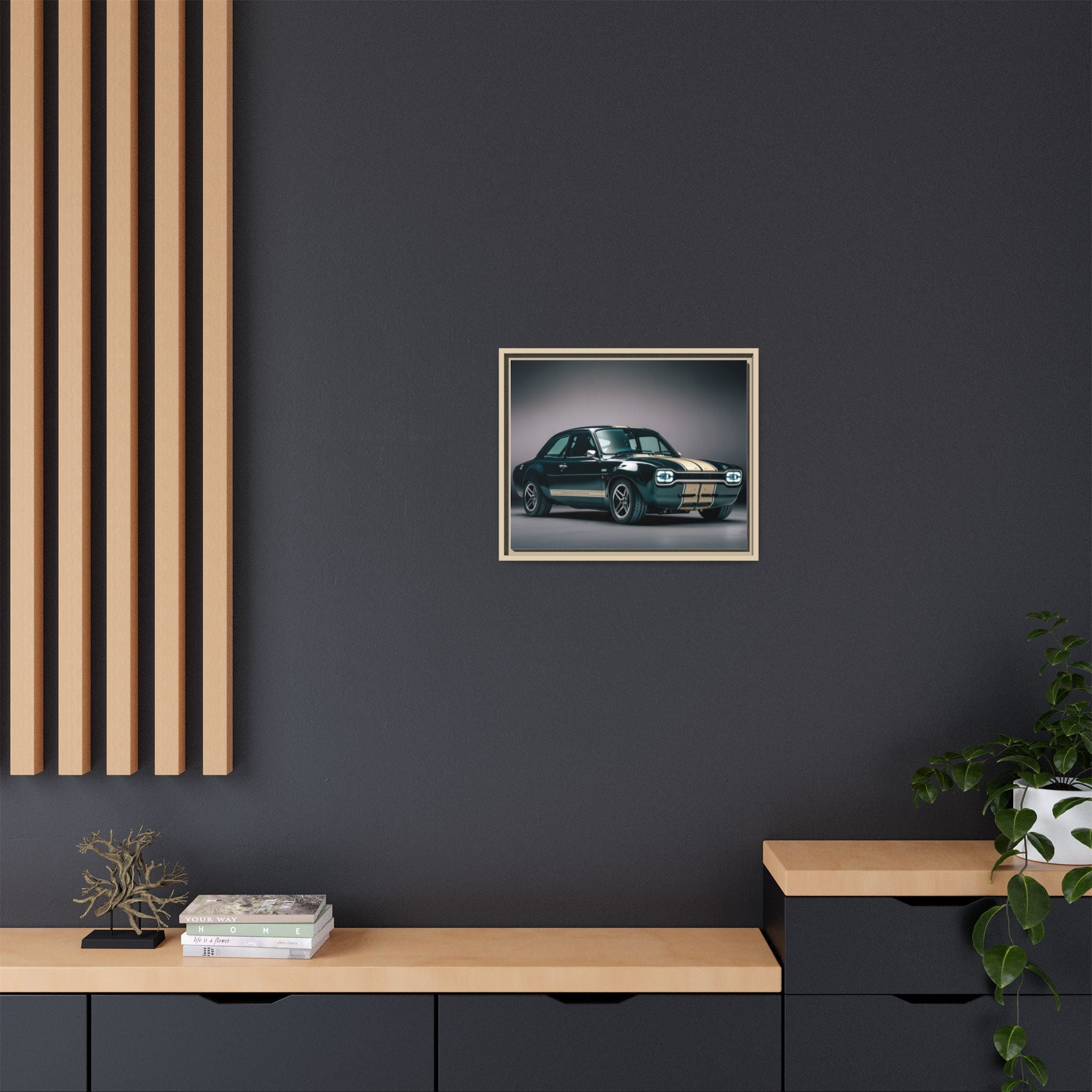 Framed Matte Canvas – Classic Retro Muscle Car Wall Art