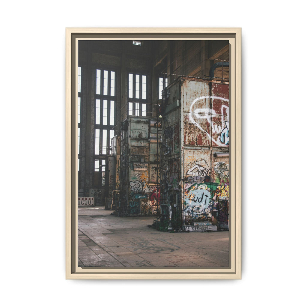 Urban Graffiti Ruins Matte Framed Canvas