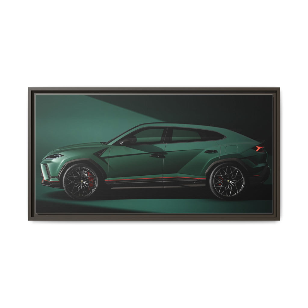 Framed Matte Canvas Print — Emerald Sports SUV Wall Art