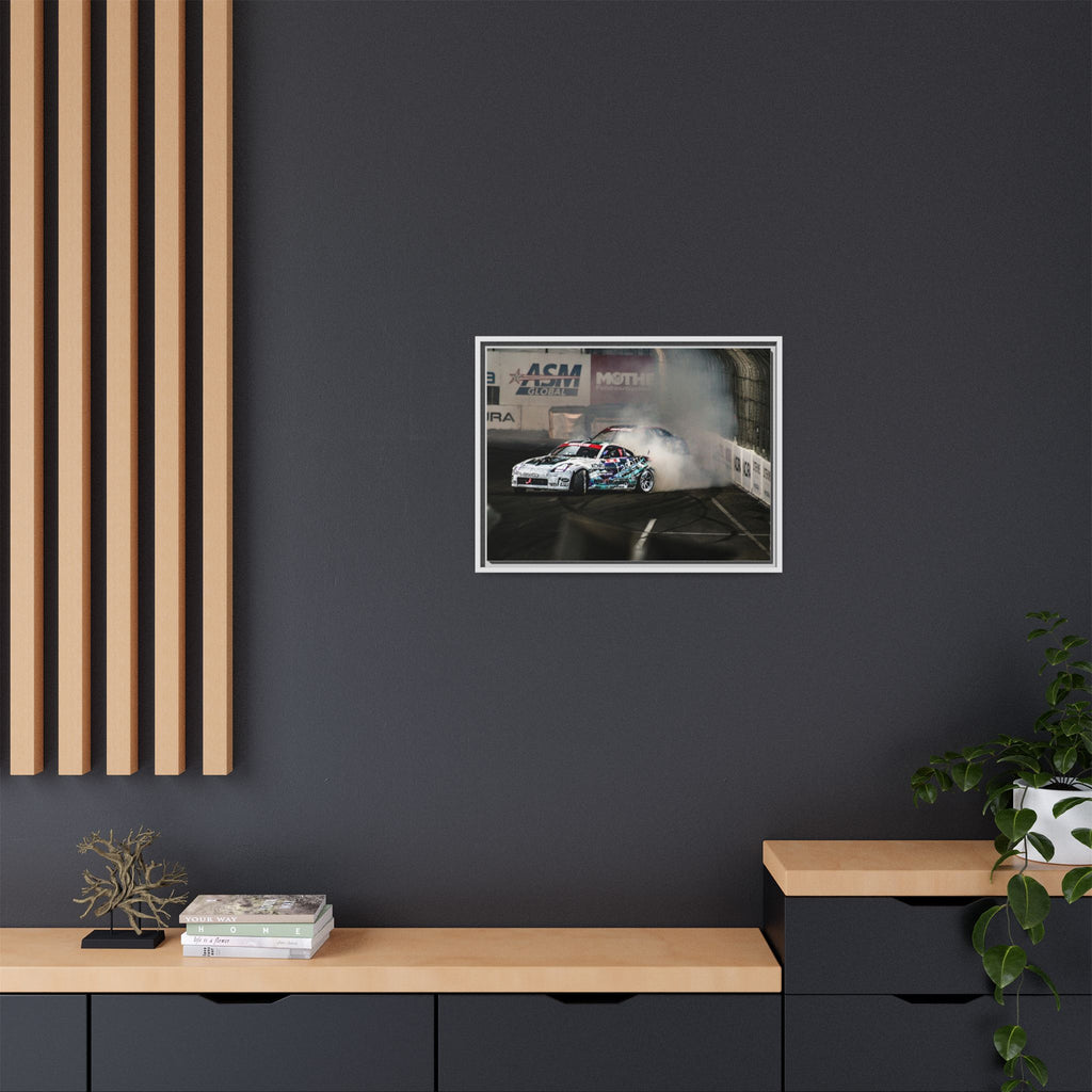 Drift Racing Canvas Print — Framed Matte Automotive Wall Art
