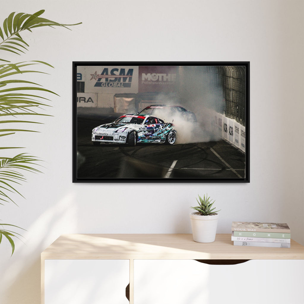 Drift Racing Canvas Print — Framed Matte Automotive Wall Art