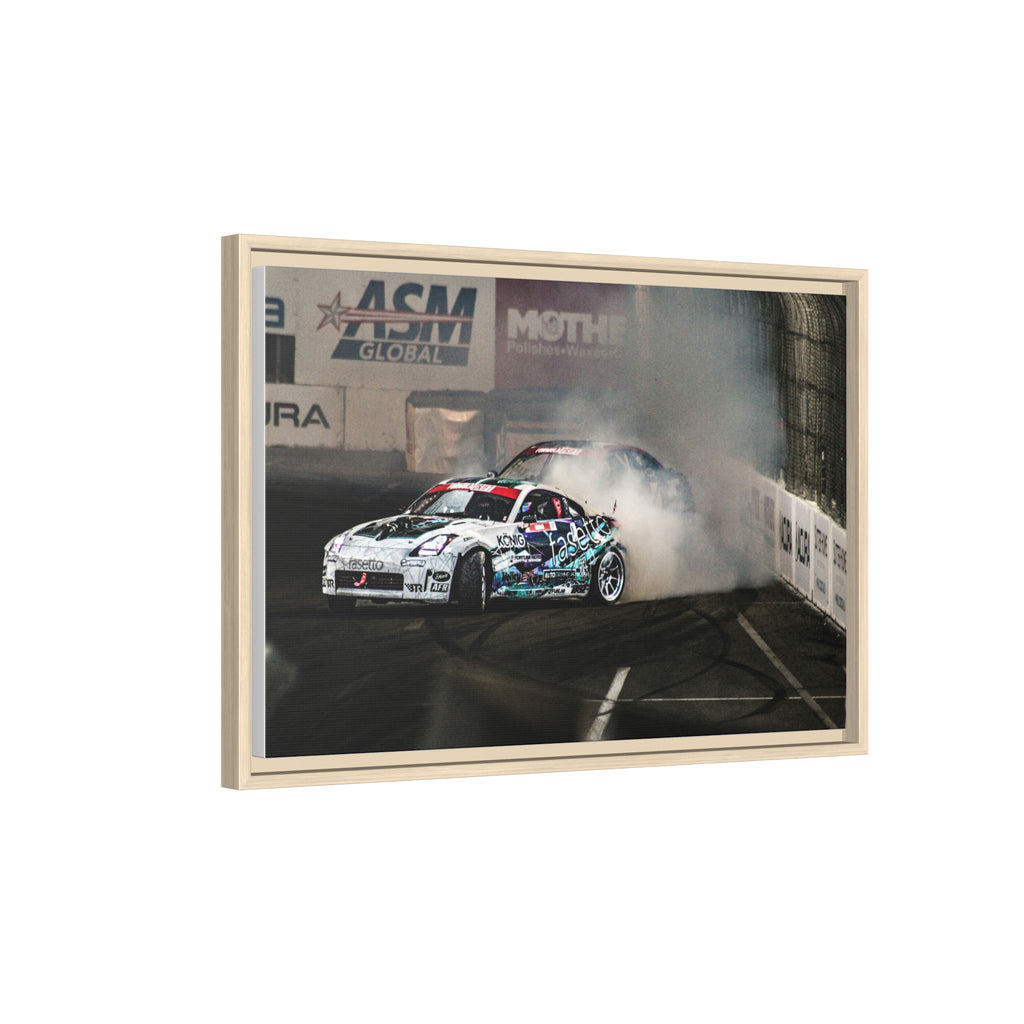 Drift Racing Canvas Print — Framed Matte Automotive Wall Art