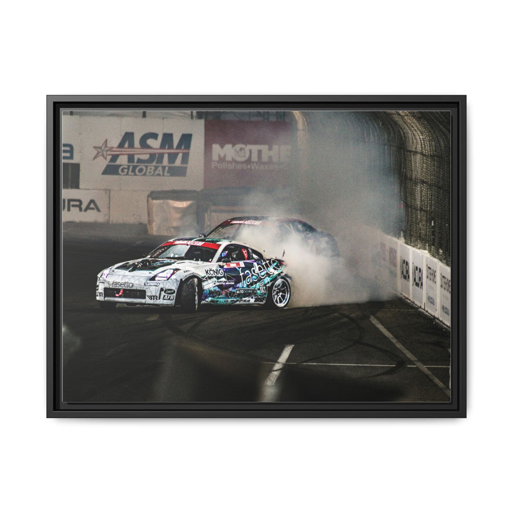 Drift Racing Canvas Print — Framed Matte Automotive Wall Art
