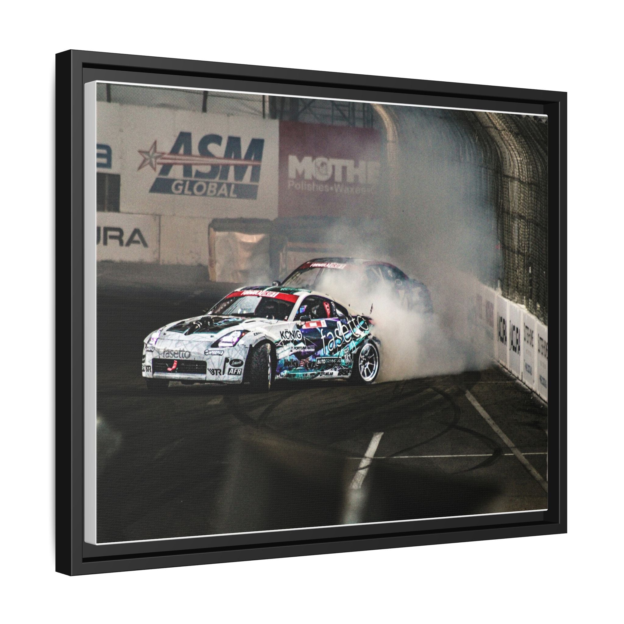 Drift Racing Canvas Print — Framed Matte Automotive Wall Art