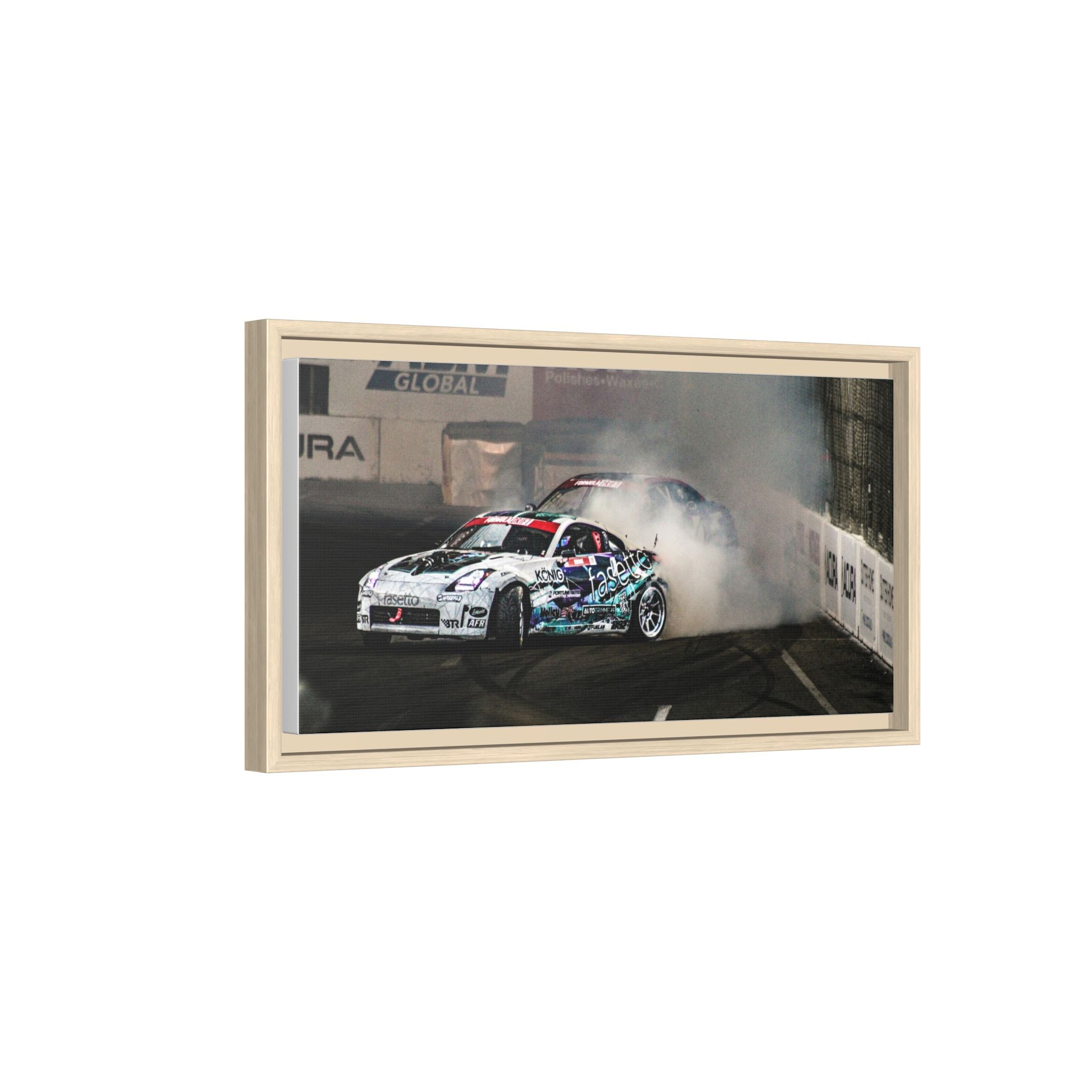Drift Racing Canvas Print — Framed Matte Automotive Wall Art