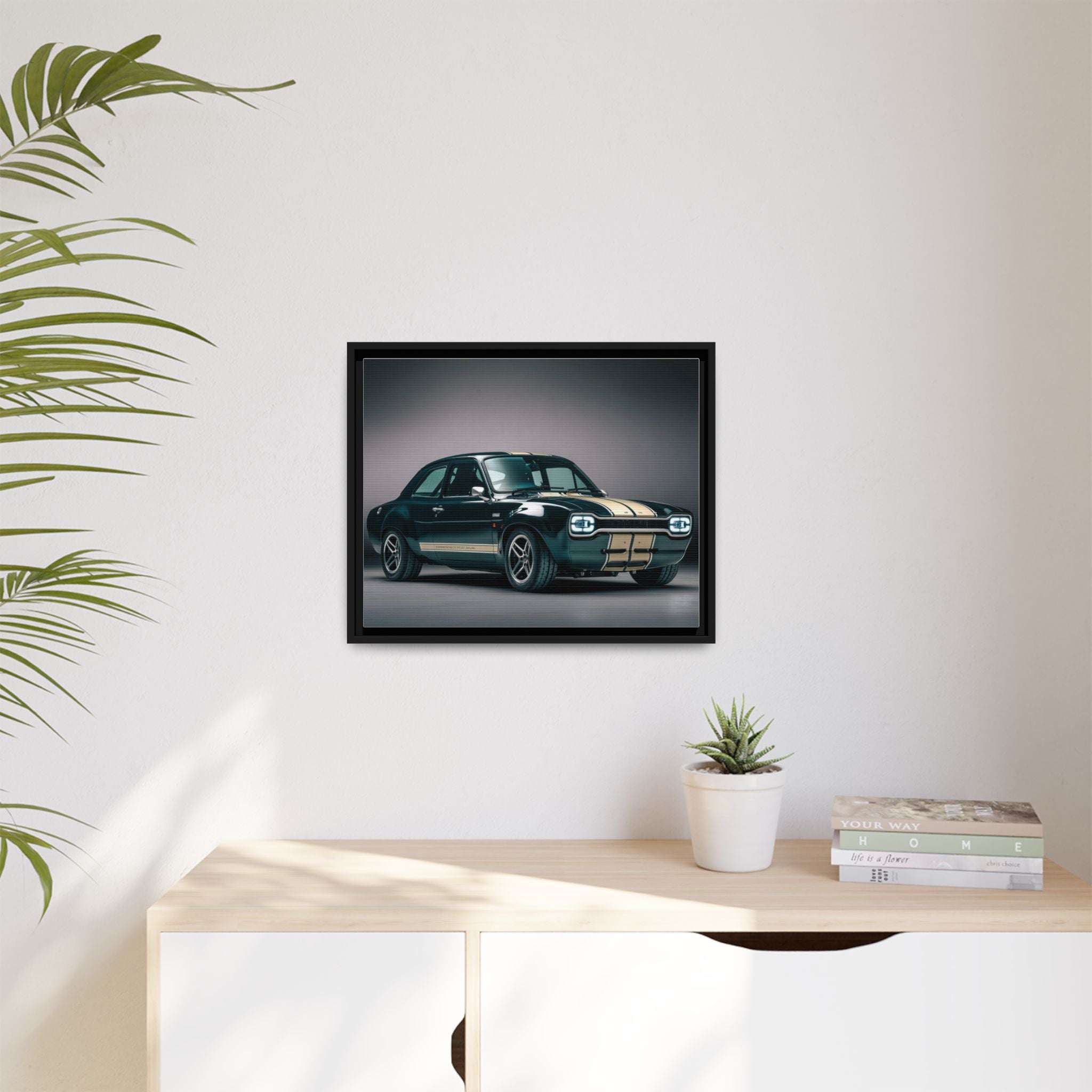 Framed Matte Canvas – Classic Retro Muscle Car Wall Art