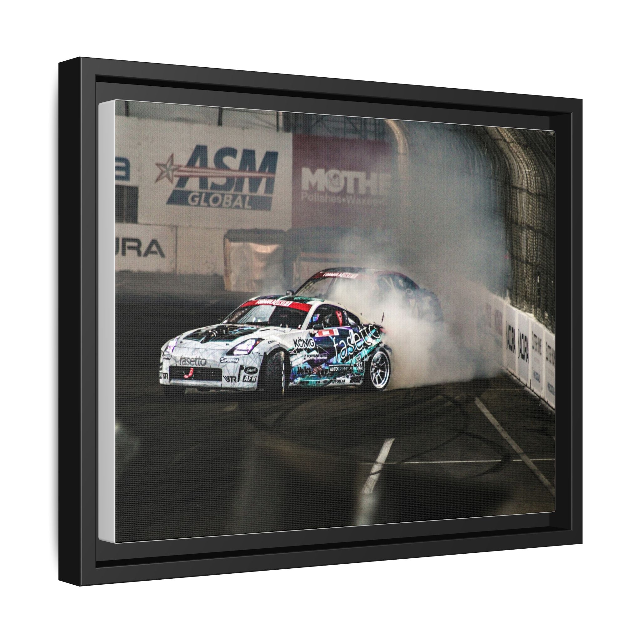 Drift Racing Canvas Print — Framed Matte Automotive Wall Art