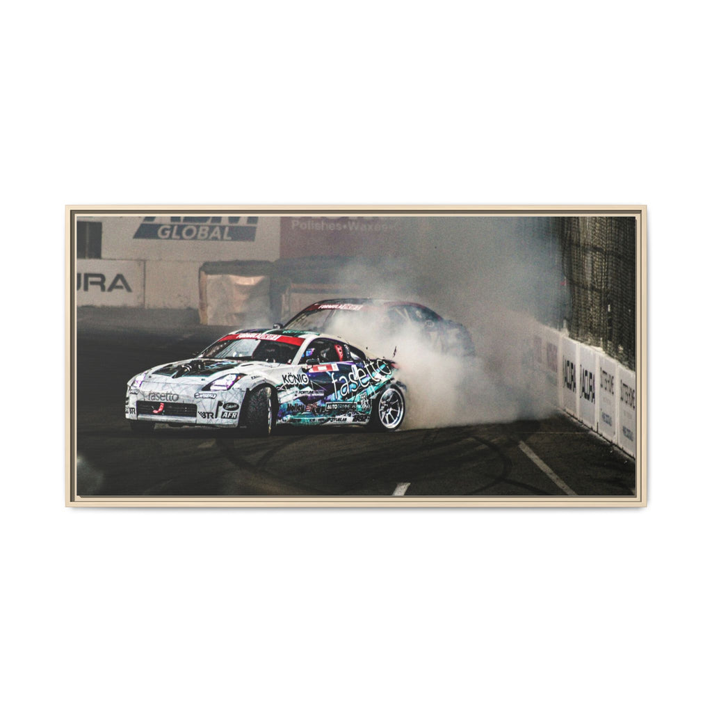 Drift Racing Canvas Print — Framed Matte Automotive Wall Art