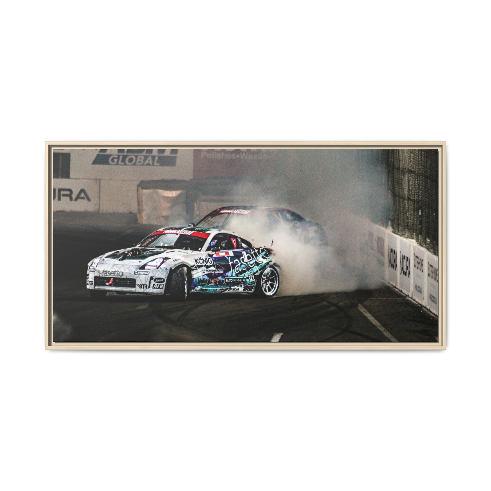 Drift Racing Canvas Print — Framed Matte Automotive Wall Art