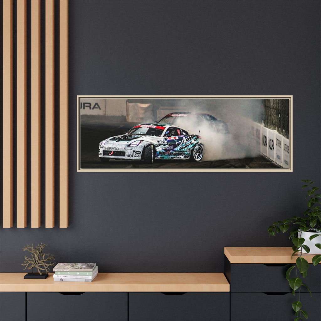 Drift Racing Canvas Print — Framed Matte Automotive Wall Art