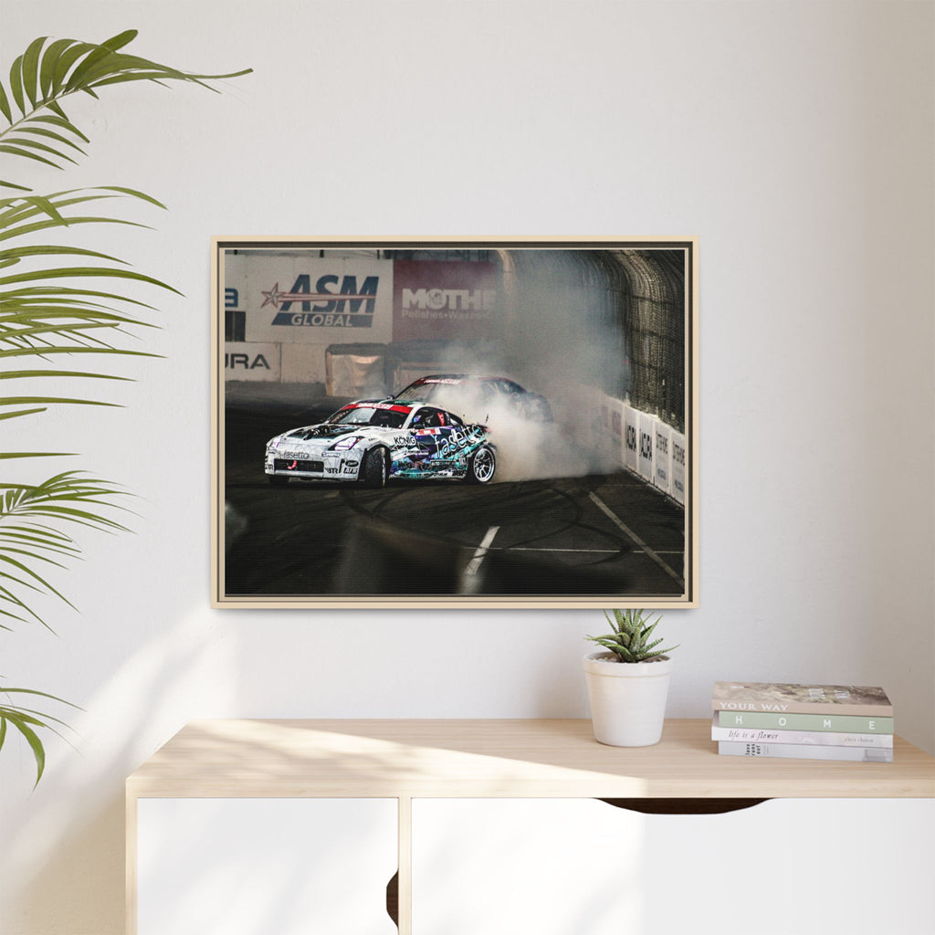 Drift Racing Canvas Print — Framed Matte Automotive Wall Art