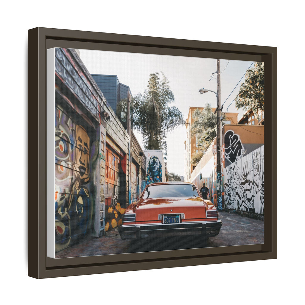 Vintage Chevrolet in Graffiti Alley — Framed Matte Canvas Wall Art