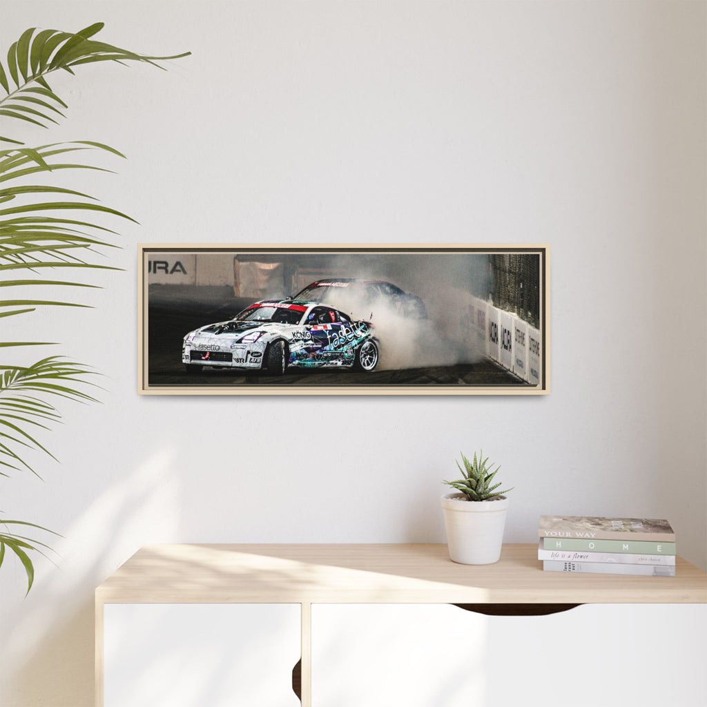 Drift Racing Canvas Print — Framed Matte Automotive Wall Art
