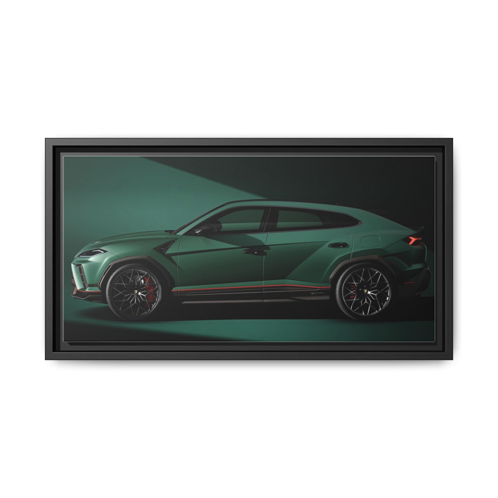 Framed Matte Canvas Print — Emerald Sports SUV Wall Art