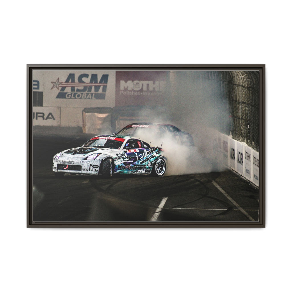 Drift Racing Canvas Print — Framed Matte Automotive Wall Art