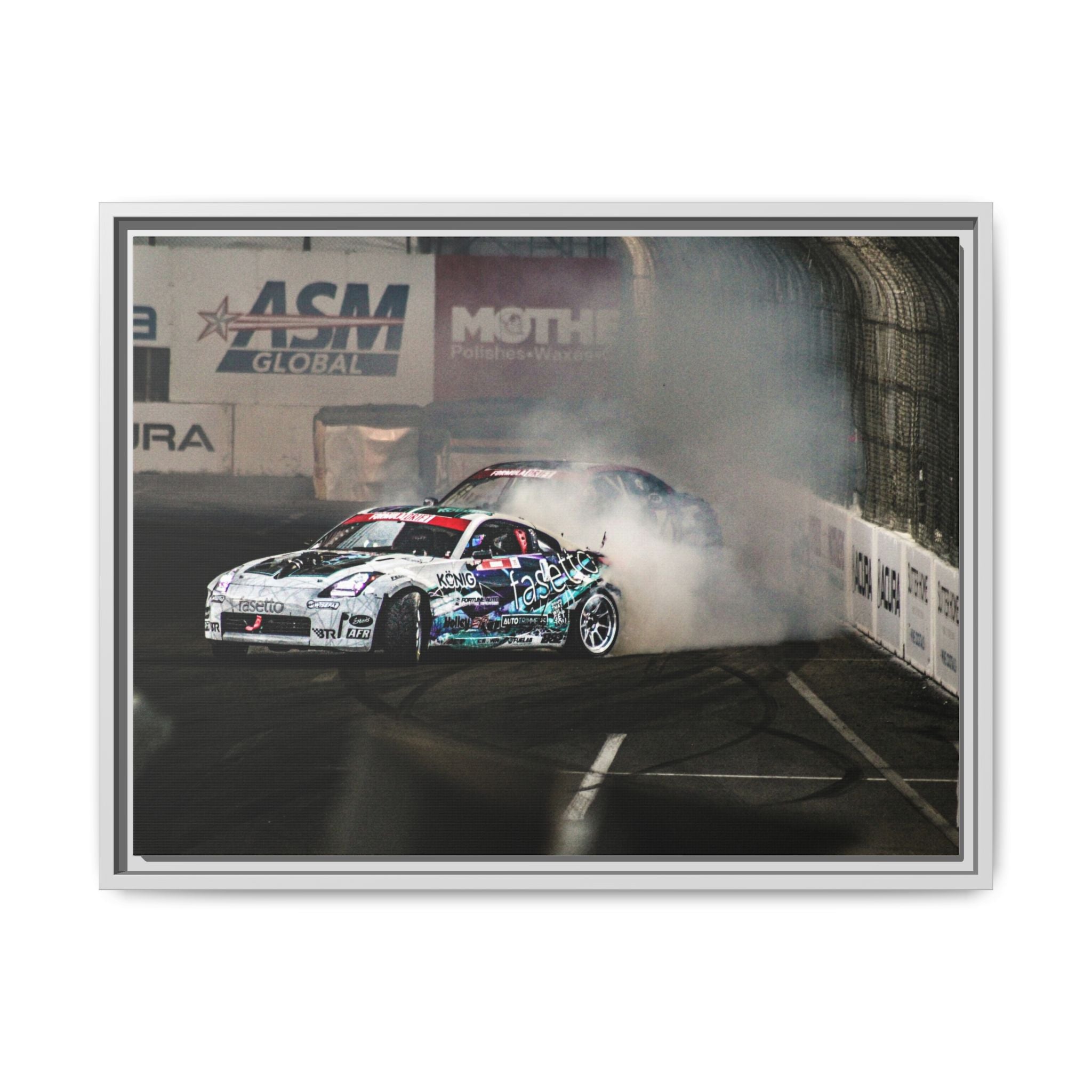 Drift Racing Canvas Print — Framed Matte Automotive Wall Art