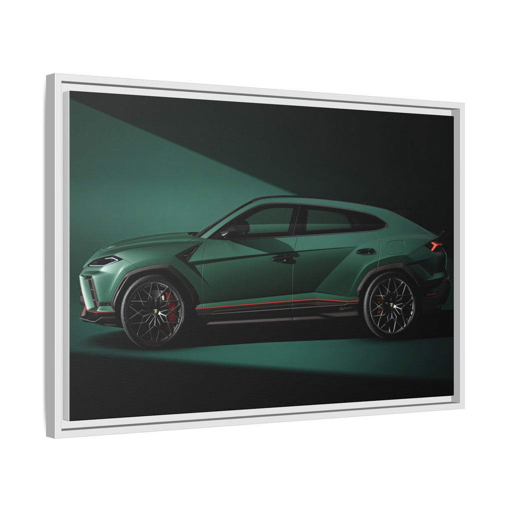 Framed Matte Canvas Print — Emerald Sports SUV Wall Art