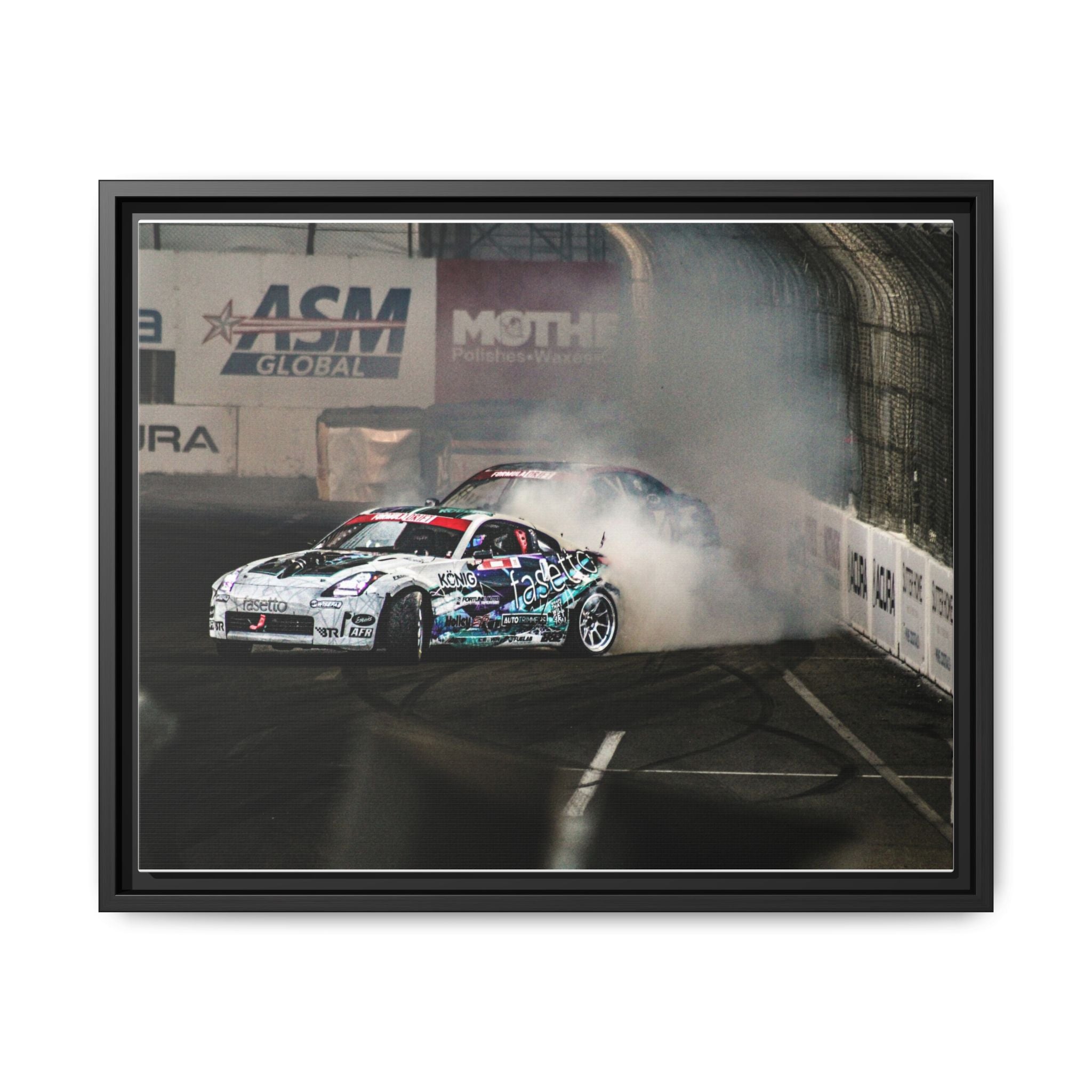 Drift Racing Canvas Print — Framed Matte Automotive Wall Art