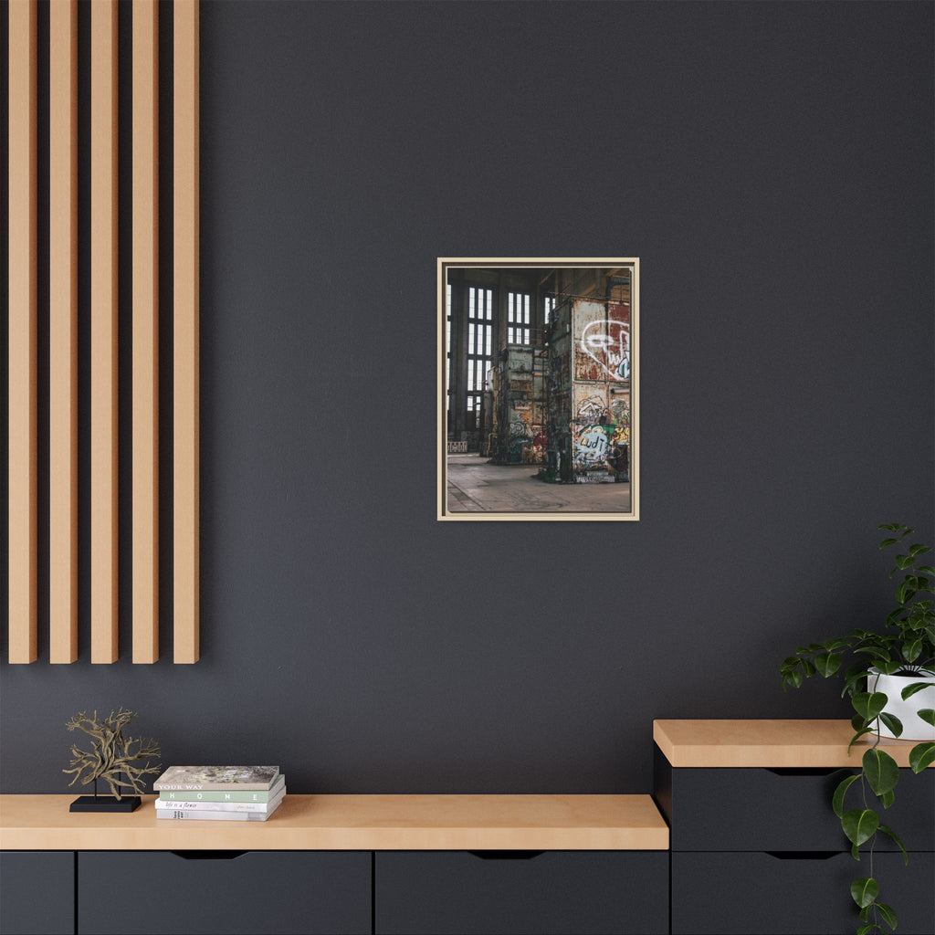 Urban Graffiti Ruins Matte Framed Canvas