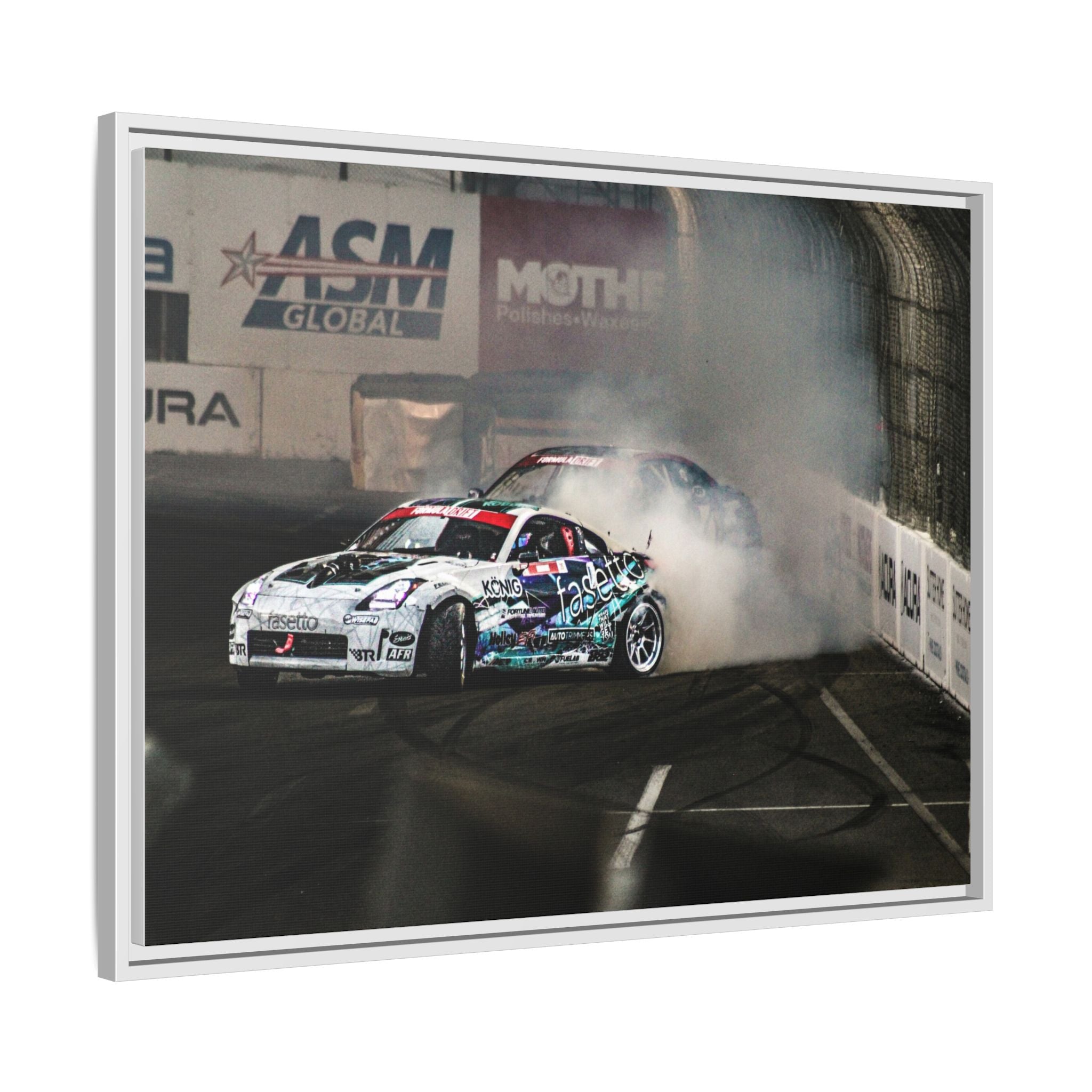 Drift Racing Canvas Print — Framed Matte Automotive Wall Art