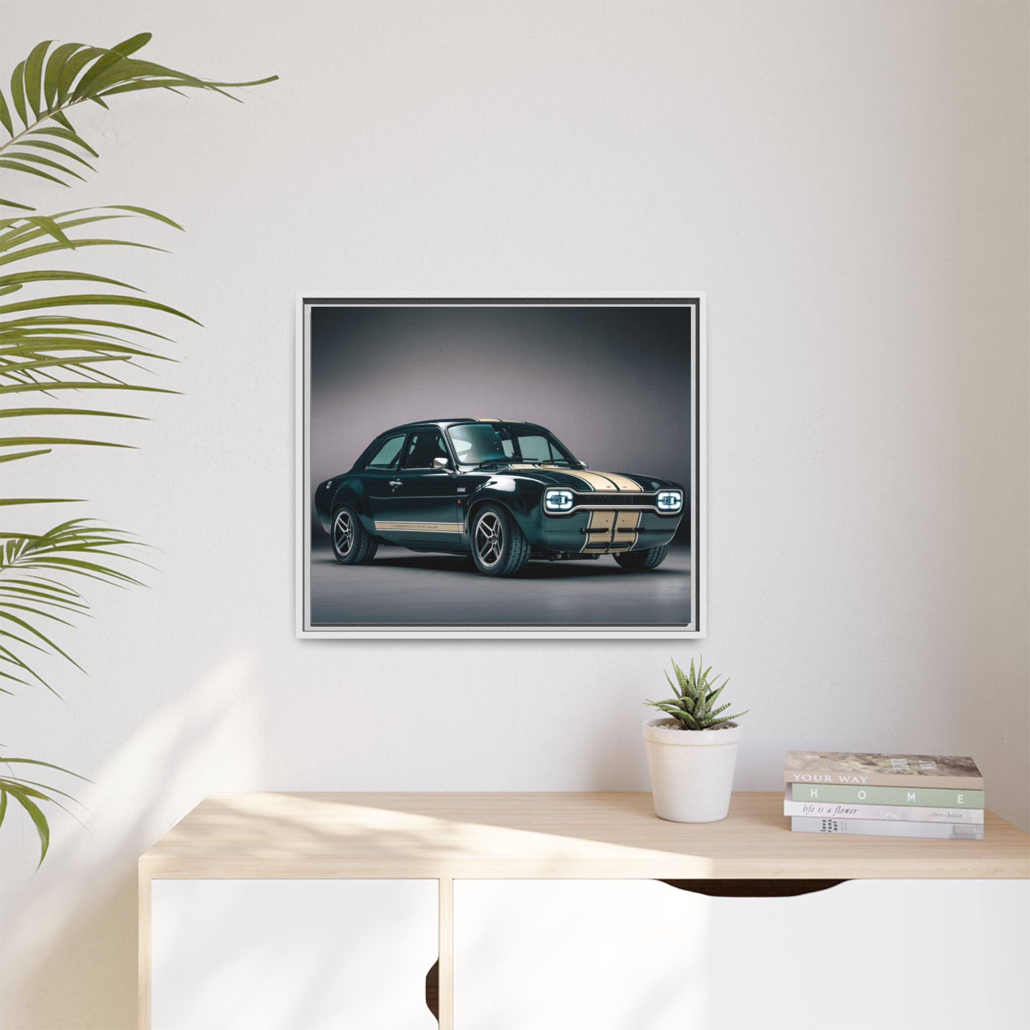 Framed Matte Canvas – Classic Retro Muscle Car Wall Art