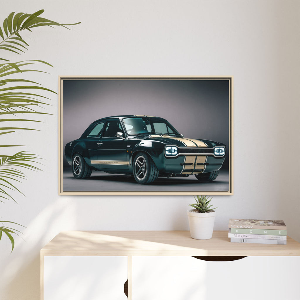 Framed Matte Canvas – Classic Retro Muscle Car Wall Art