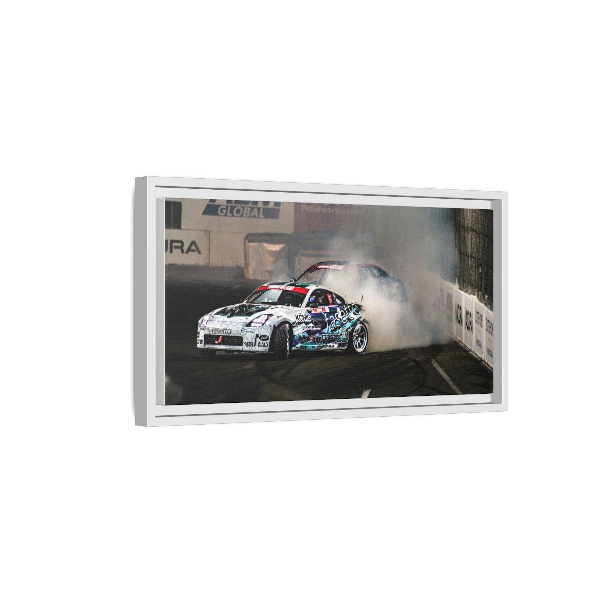 Drift Racing Canvas Print — Framed Matte Automotive Wall Art