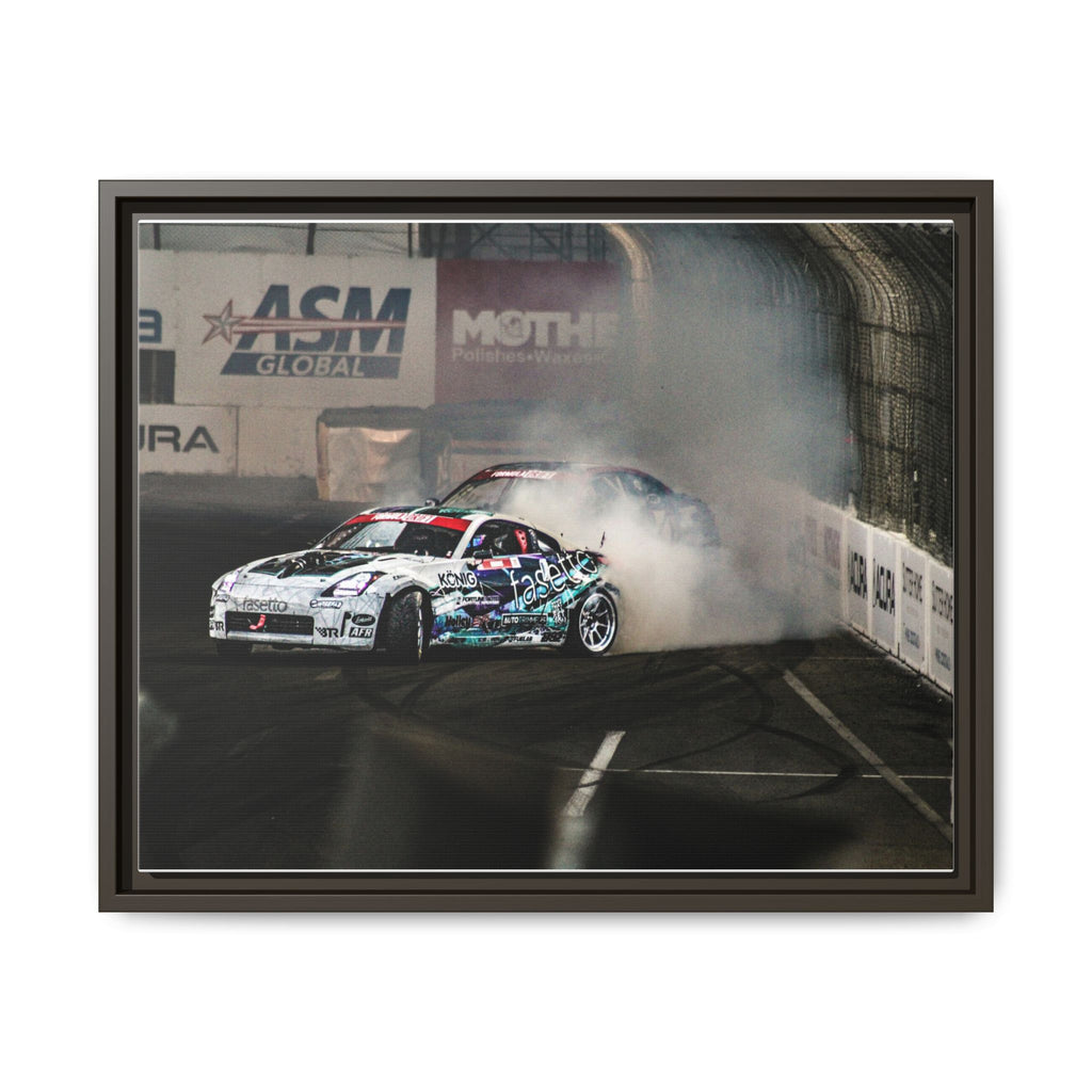 Drift Racing Canvas Print — Framed Matte Automotive Wall Art