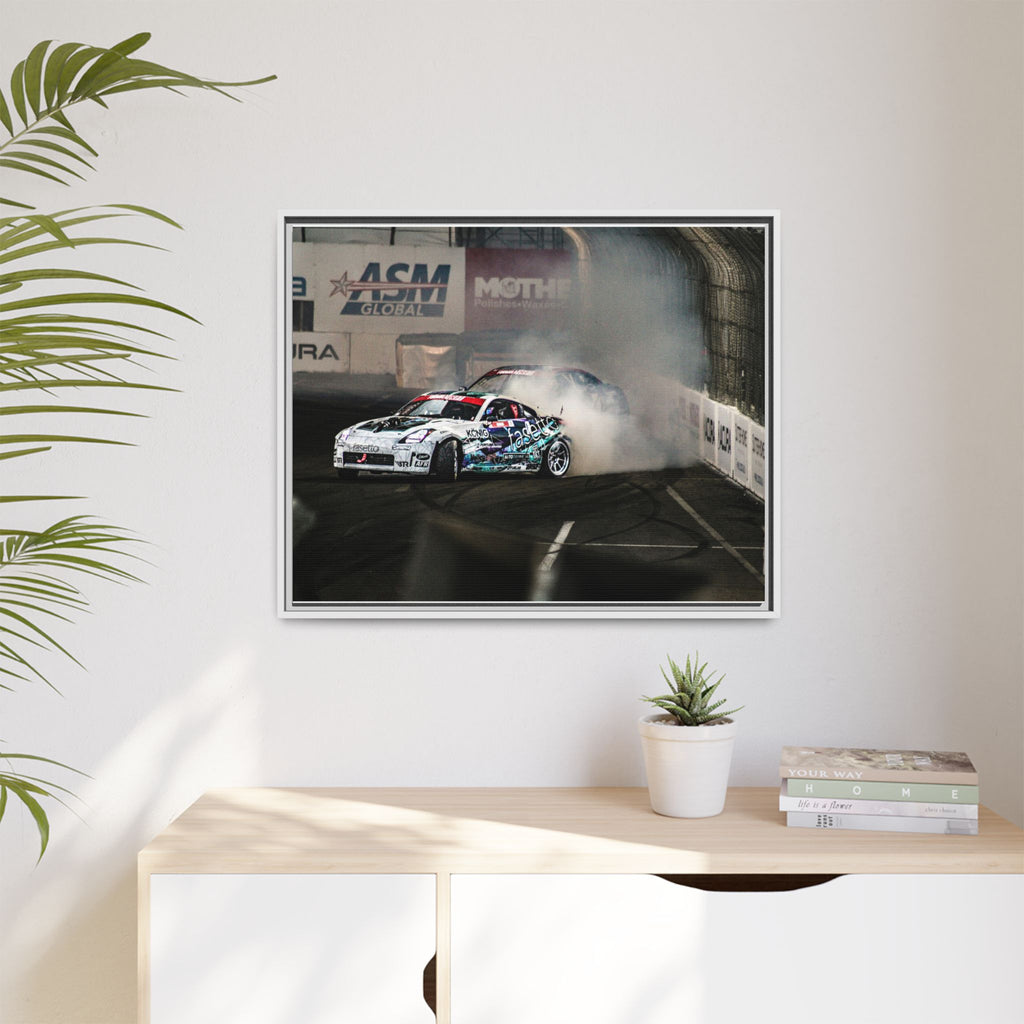 Drift Racing Canvas Print — Framed Matte Automotive Wall Art