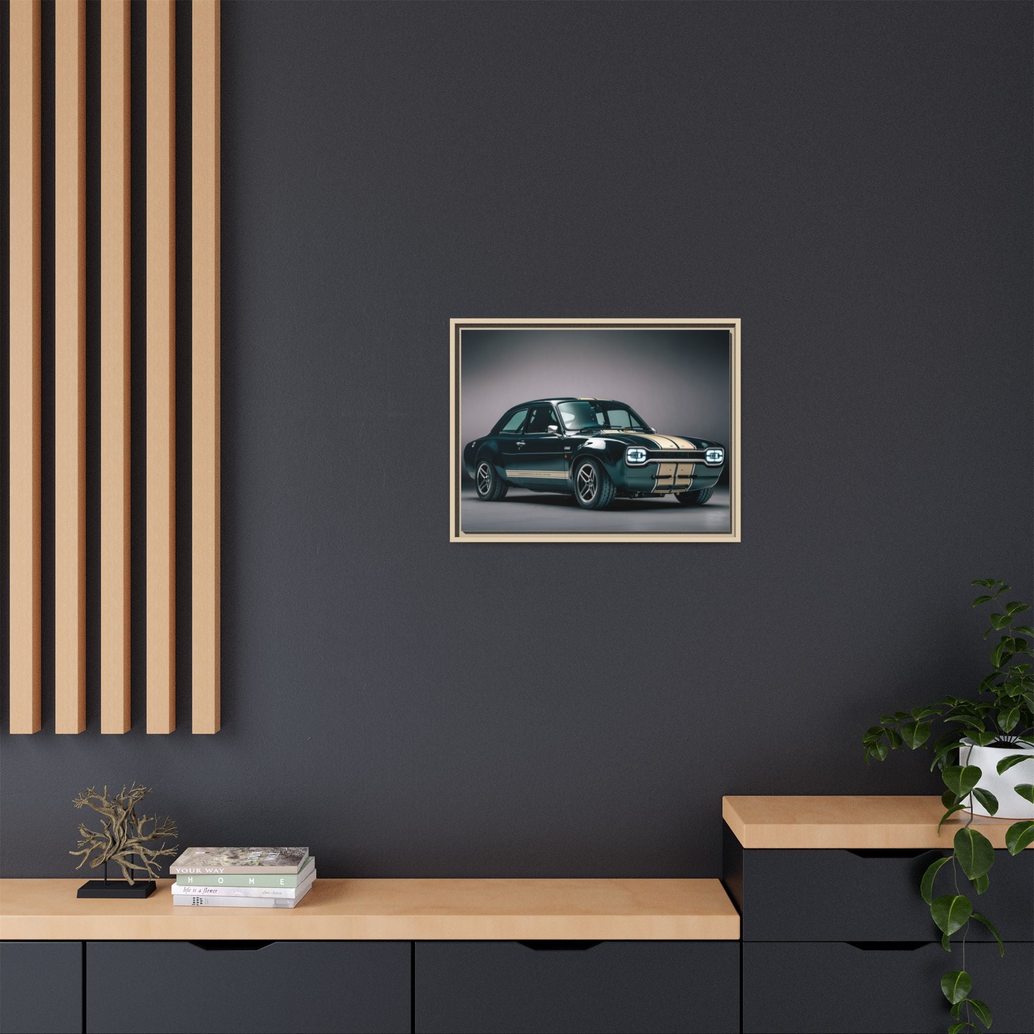 Framed Matte Canvas – Classic Retro Muscle Car Wall Art