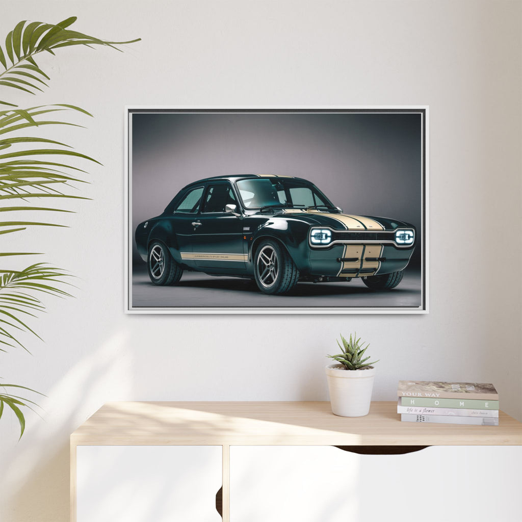 Framed Matte Canvas – Classic Retro Muscle Car Wall Art
