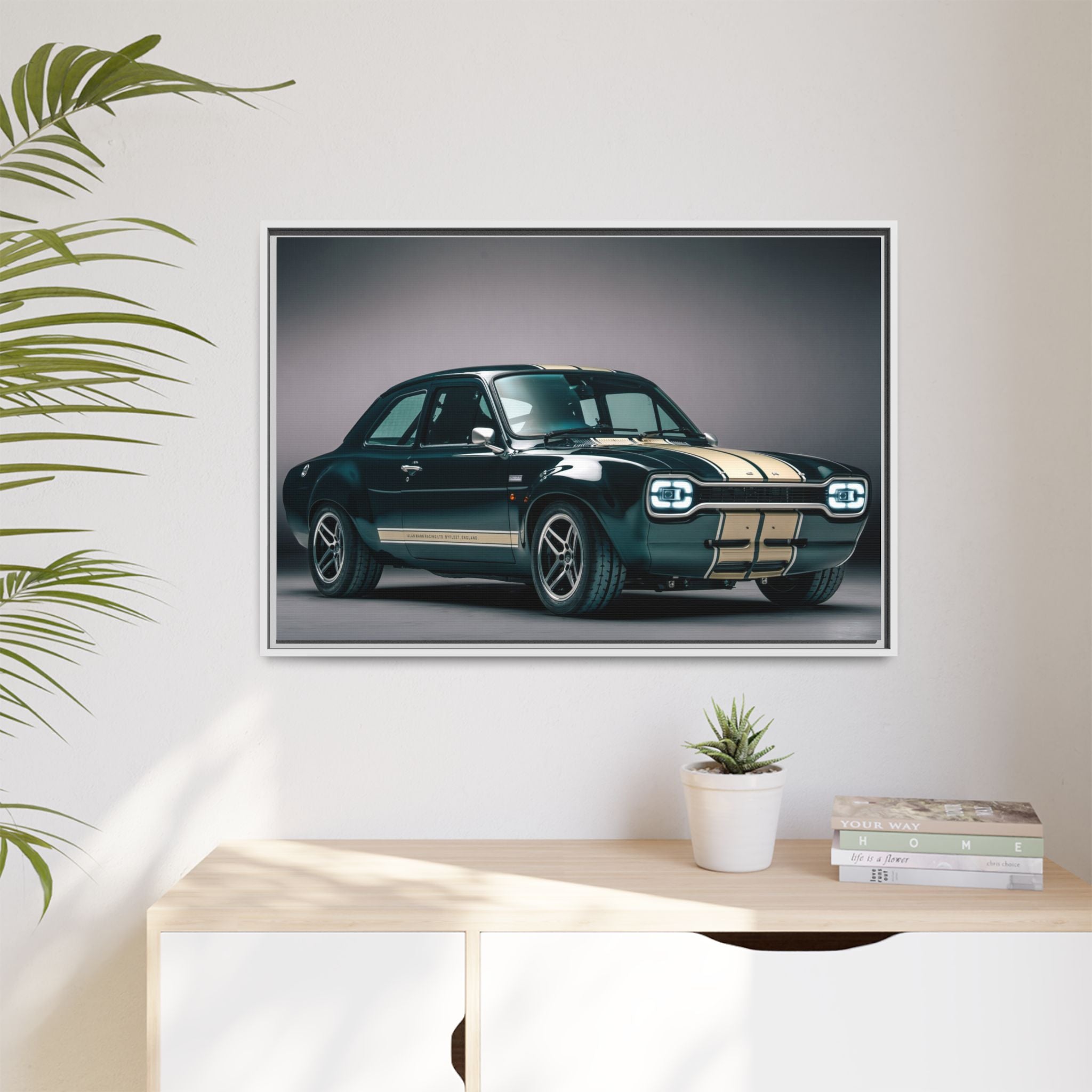 Framed Matte Canvas – Classic Retro Muscle Car Wall Art