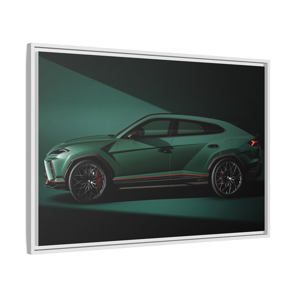Framed Matte Canvas Print — Emerald Sports SUV Wall Art