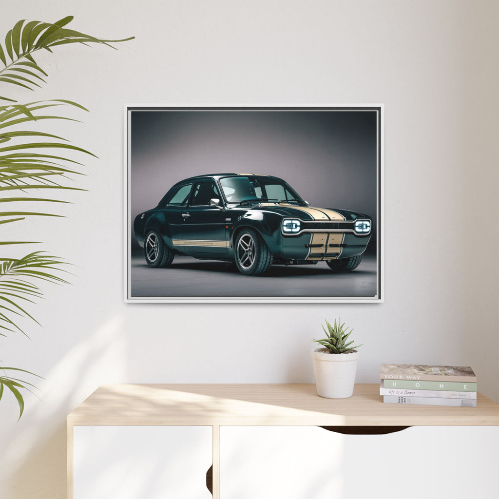 Framed Matte Canvas – Classic Retro Muscle Car Wall Art