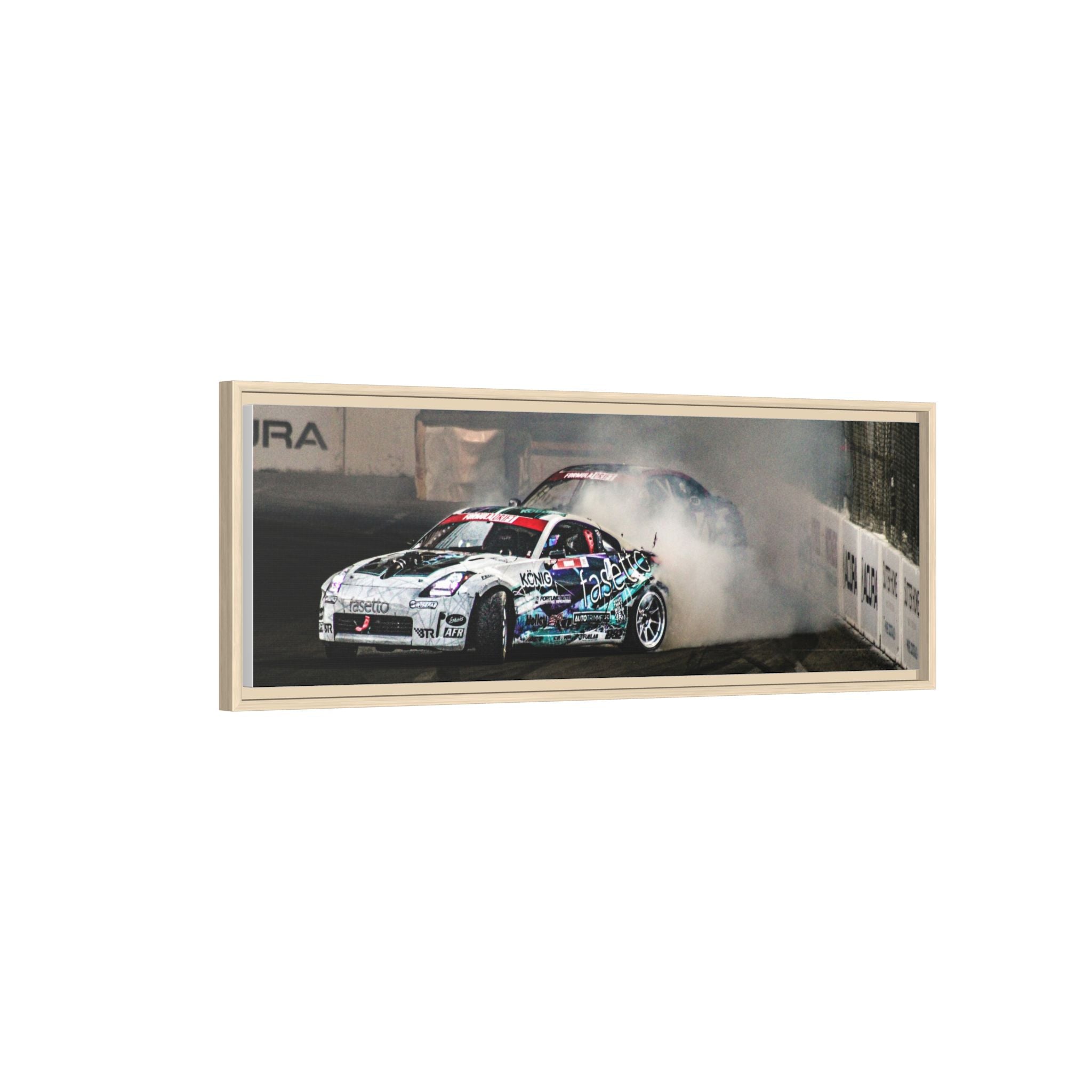 Drift Racing Canvas Print — Framed Matte Automotive Wall Art